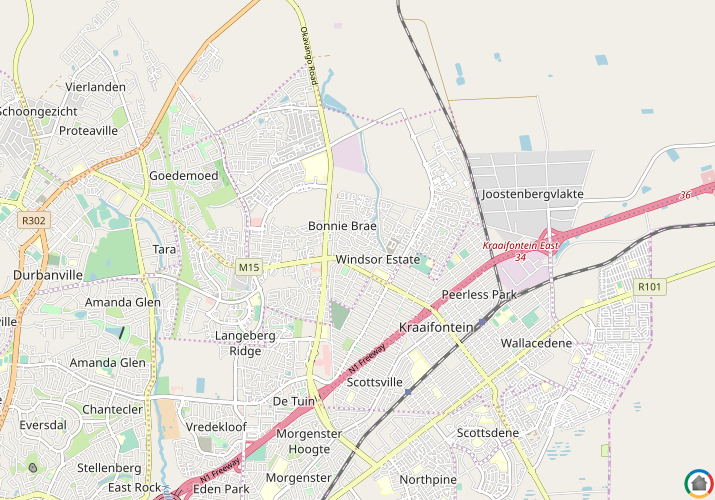 Map location of Bonny Brook